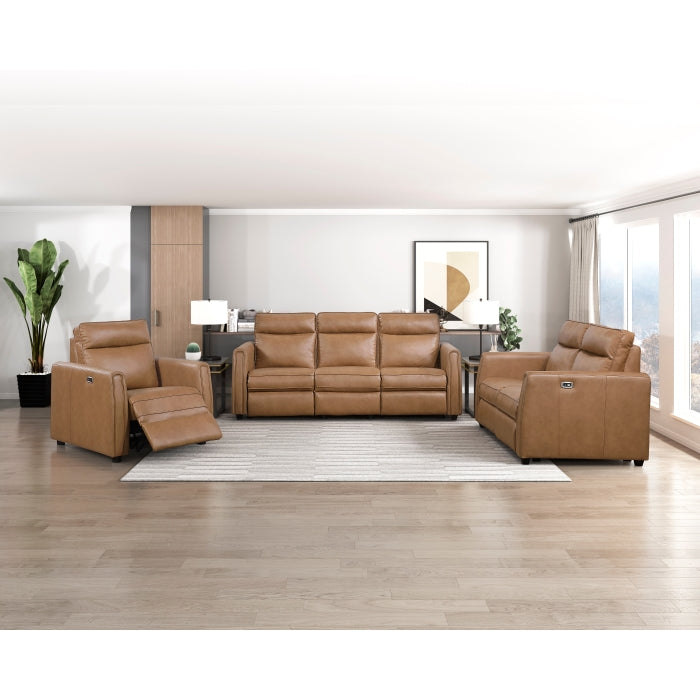 Equinox Collection Power Double Reclining Sofa with Rounded Track Arms