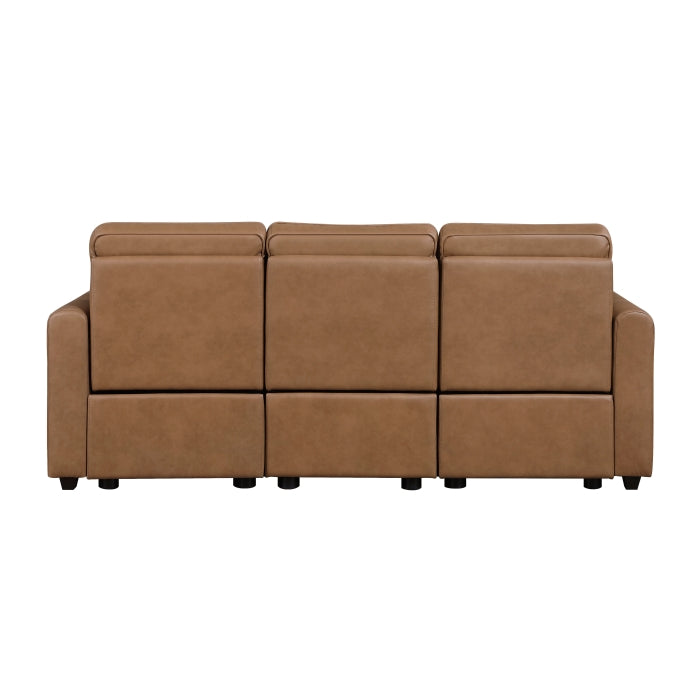 Equinox Collection Power Double Reclining Sofa with Rounded Track Arms