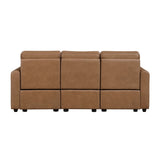 Equinox Collection Power Double Reclining Sofa with Rounded Track Arms