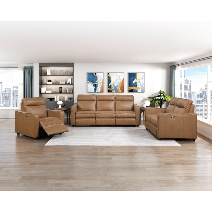 Equinox Collection Power Double Reclining Love Seat with Curved Track Arms