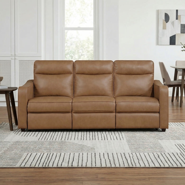 Equinox Collection Power Double Reclining Sofa with Curved Track Arms