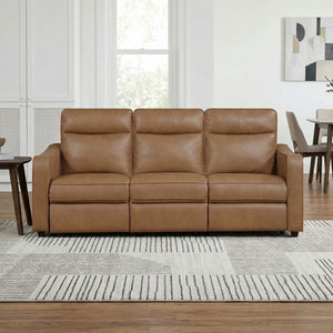 Equinox Collection Power Double Reclining Sofa with Curved Track Arms