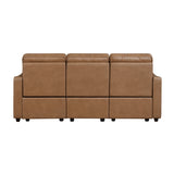 Equinox Collection Power Double Reclining Sofa with Curved Track Arms