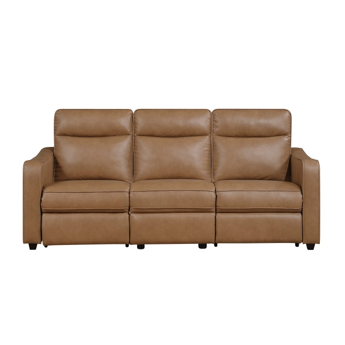 Equinox Collection Power Double Reclining Sofa with Curved Track Arms