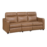 Equinox Collection Power Double Reclining Sofa with Curved Track Arms