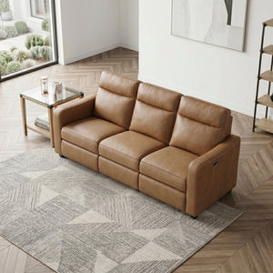 Equinox Collection Power Double Reclining Sofa with Curved Track Arms