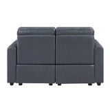 Equinox Collection Power Double Reclining Love Seat with Rounded Track Arms