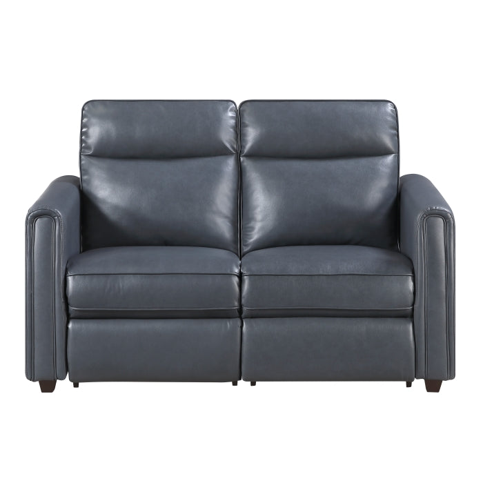 Equinox Collection Power Double Reclining Love Seat with Rounded Track Arms
