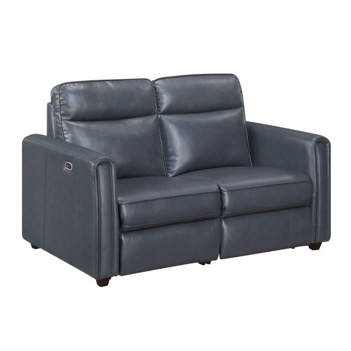 Equinox Collection Power Double Reclining Love Seat with Rounded Track Arms