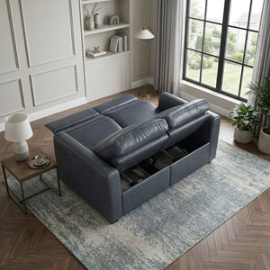 Equinox Collection Power Double Reclining Love Seat with Rounded Track Arms