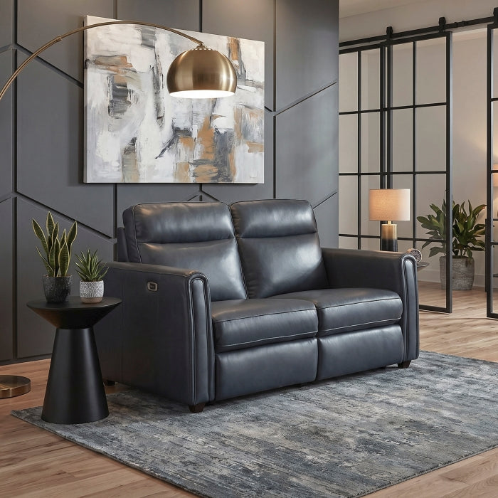 Equinox Collection Power Double Reclining Love Seat with Rounded Track Arms