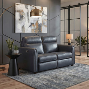 Equinox Collection Power Double Reclining Love Seat with Rounded Track Arms