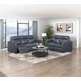 Equinox Collection Power Double Reclining Love Seat with Rounded Track Arms