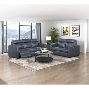 Equinox Collection Power Double Reclining Love Seat with Rounded Track Arms
