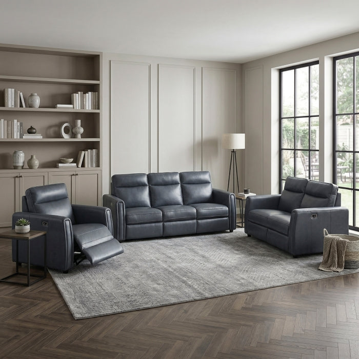 Equinox Collection Power Double Reclining Love Seat with Rounded Track Arms