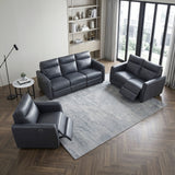 Equinox Collection Power Double Reclining Sofa with Rounded Track Arms