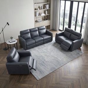 Equinox Collection Power Double Reclining Sofa with Rounded Track Arms