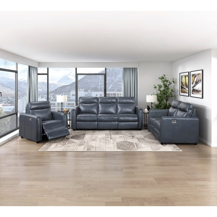 Equinox Collection Power Double Reclining Sofa with Rounded Track Arms