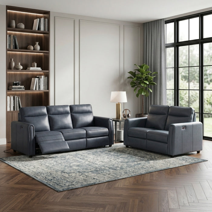 Equinox Collection Power Double Reclining Love Seat with Rounded Track Arms