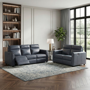 Equinox Collection Power Double Reclining Sofa with Rounded Track Arms