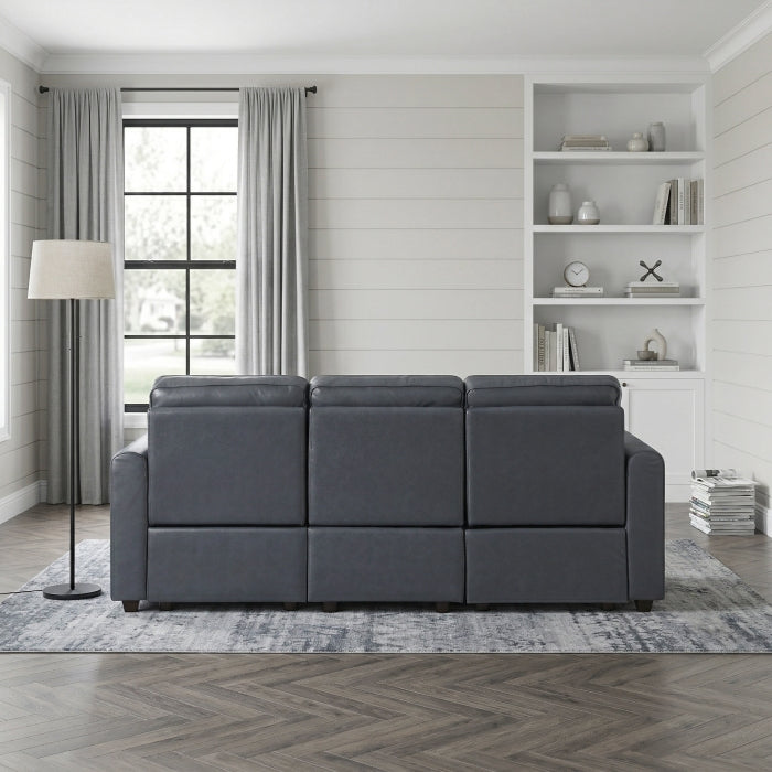 Equinox Collection Power Double Reclining Sofa with Rounded Track Arms