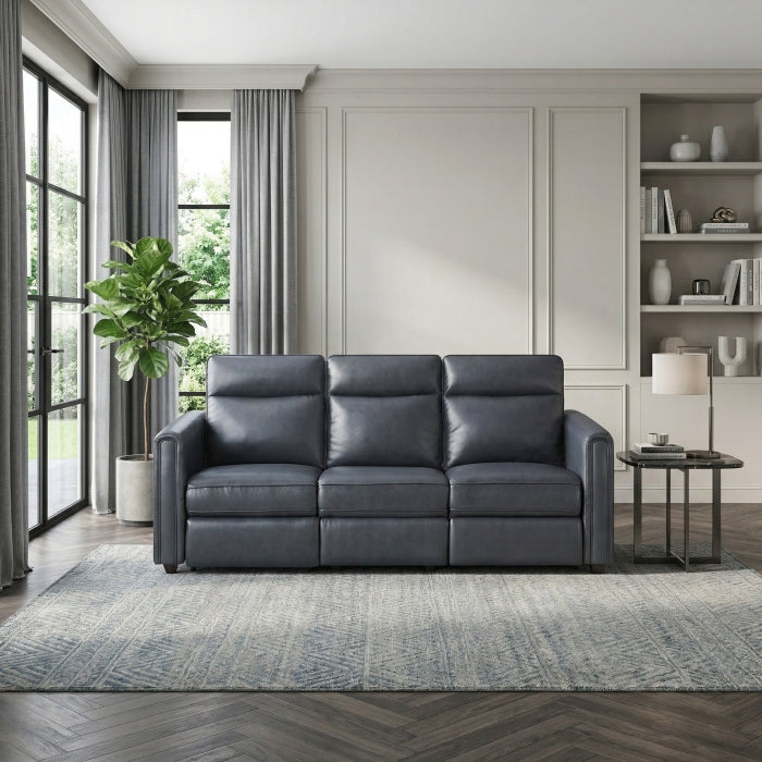 Equinox Collection Power Double Reclining Sofa with Rounded Track Arms