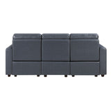 Equinox Collection Power Double Reclining Sofa with Rounded Track Arms