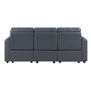 Equinox Collection Power Double Reclining Sofa with Rounded Track Arms