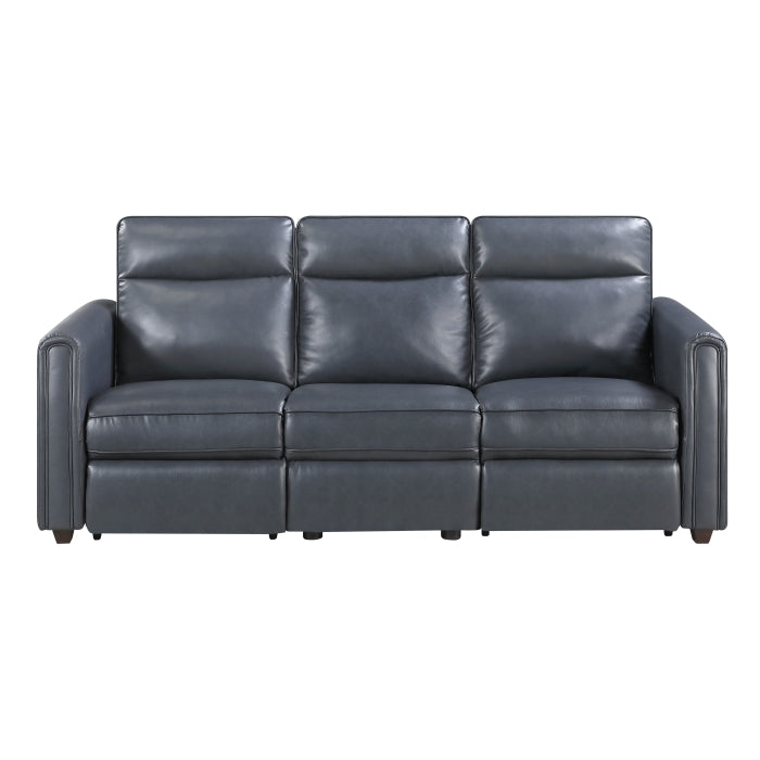 Equinox Collection Power Double Reclining Sofa with Rounded Track Arms