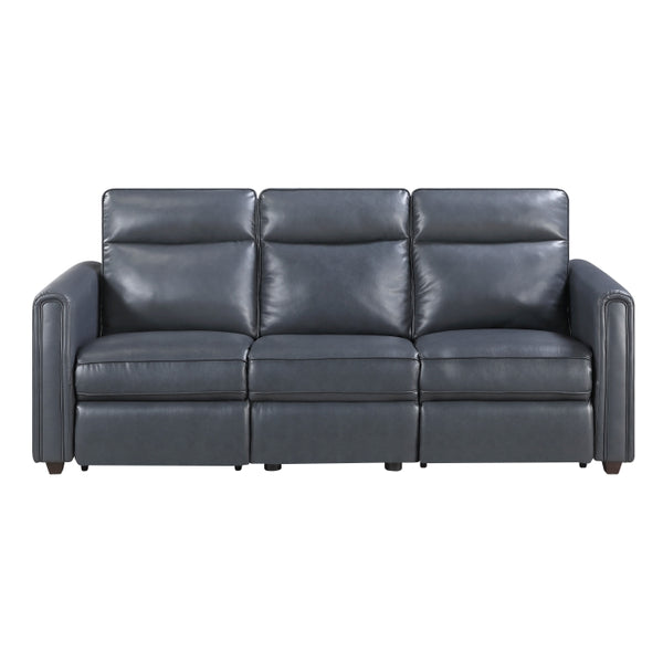 Equinox Collection Power Double Reclining Sofa with Rounded Track Arms
