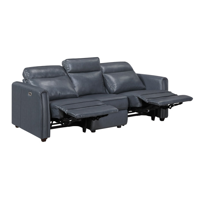 Equinox Collection Power Double Reclining Sofa with Rounded Track Arms