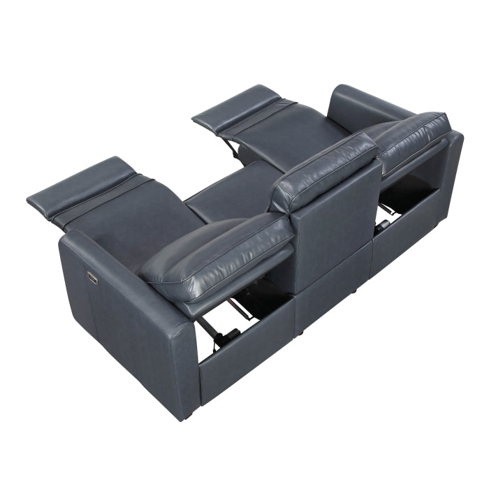 Equinox Collection Power Double Reclining Sofa with Rounded Track Arms