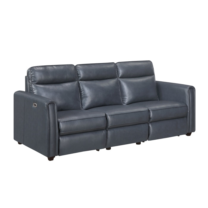 Equinox Collection Power Double Reclining Sofa with Rounded Track Arms