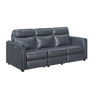 Equinox Collection Power Double Reclining Sofa with Rounded Track Arms