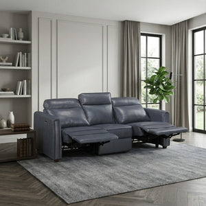 Equinox Collection Power Double Reclining Sofa with Rounded Track Arms