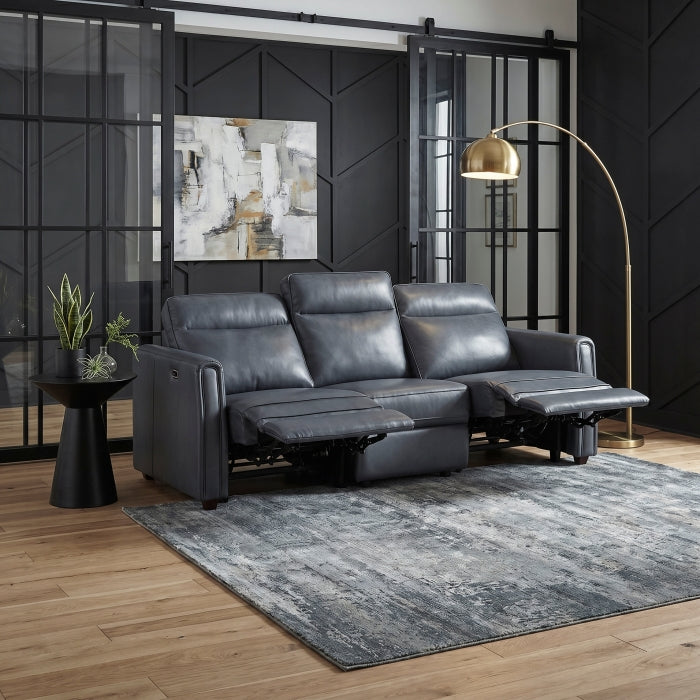 Equinox Collection Power Double Reclining Sofa with Rounded Track Arms