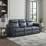 Equinox Collection Power Double Reclining Sofa with Rounded Track Arms