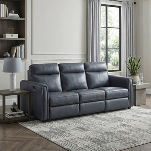 Equinox Collection Power Double Reclining Sofa with Rounded Track Arms