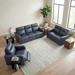 Equinox Collection Power Double Reclining Sofa with Curved Track Arms