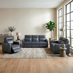 Equinox Collection Power Double Reclining Love Seat with Curved Track Arms