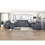 Equinox Collection Power Double Reclining Love Seat with Curved Track Arms