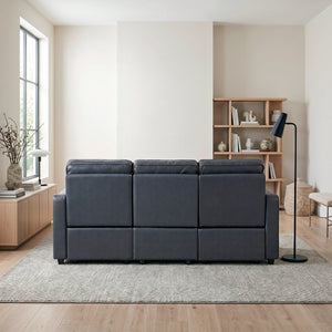 Equinox Collection Power Double Reclining Sofa with Curved Track Arms
