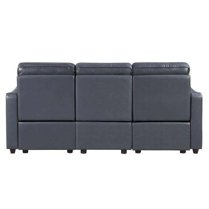 Equinox Collection Power Double Reclining Sofa with Curved Track Arms
