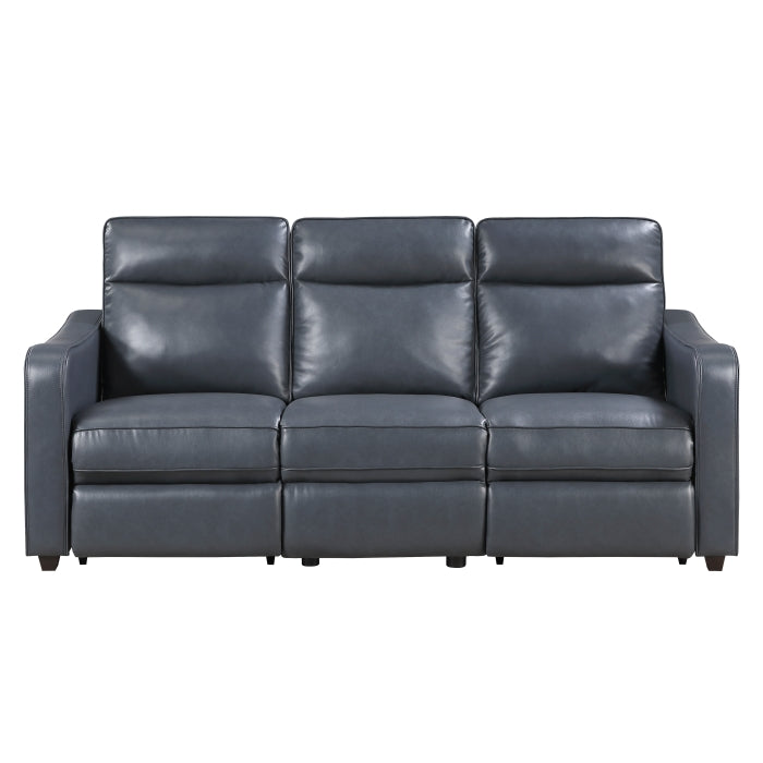 Equinox Collection Power Double Reclining Sofa with Curved Track Arms