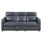 Equinox Collection Power Double Reclining Sofa with Curved Track Arms