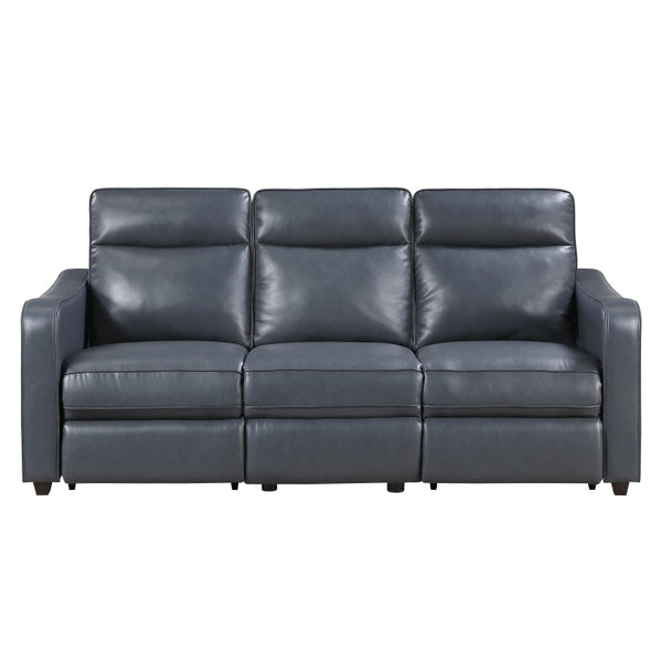 Equinox Collection Power Double Reclining Sofa with Curved Track Arms