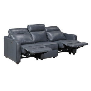 Equinox Collection Power Double Reclining Sofa with Curved Track Arms