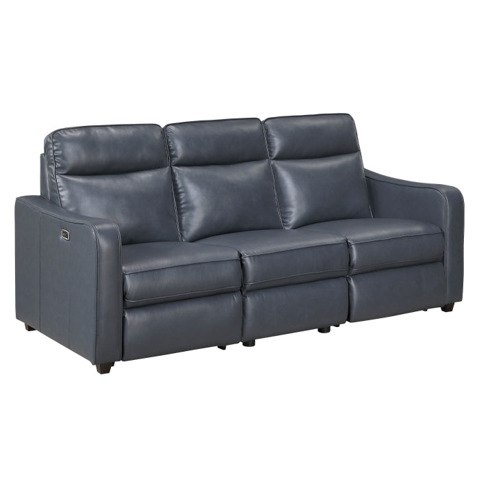 Equinox Collection Power Double Reclining Sofa with Curved Track Arms