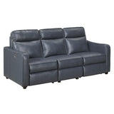 Equinox Collection Power Double Reclining Sofa with Curved Track Arms