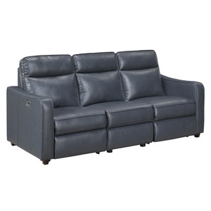 Equinox Collection Power Double Reclining Sofa with Curved Track Arms